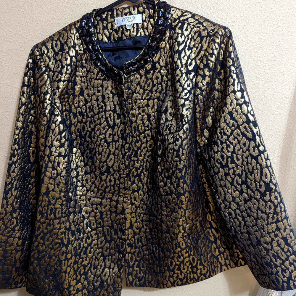 Plus size 22W gold and black Kasper jacket